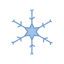 A blue snowflake