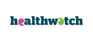 Healthwatch logo, which is the word healthwatch in lower case, the letter ees are replaced with speech marks