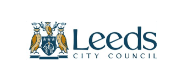 Leeds City Council logo, which is the coat of arms for Leeds next to the word Leeds above smaller words city council