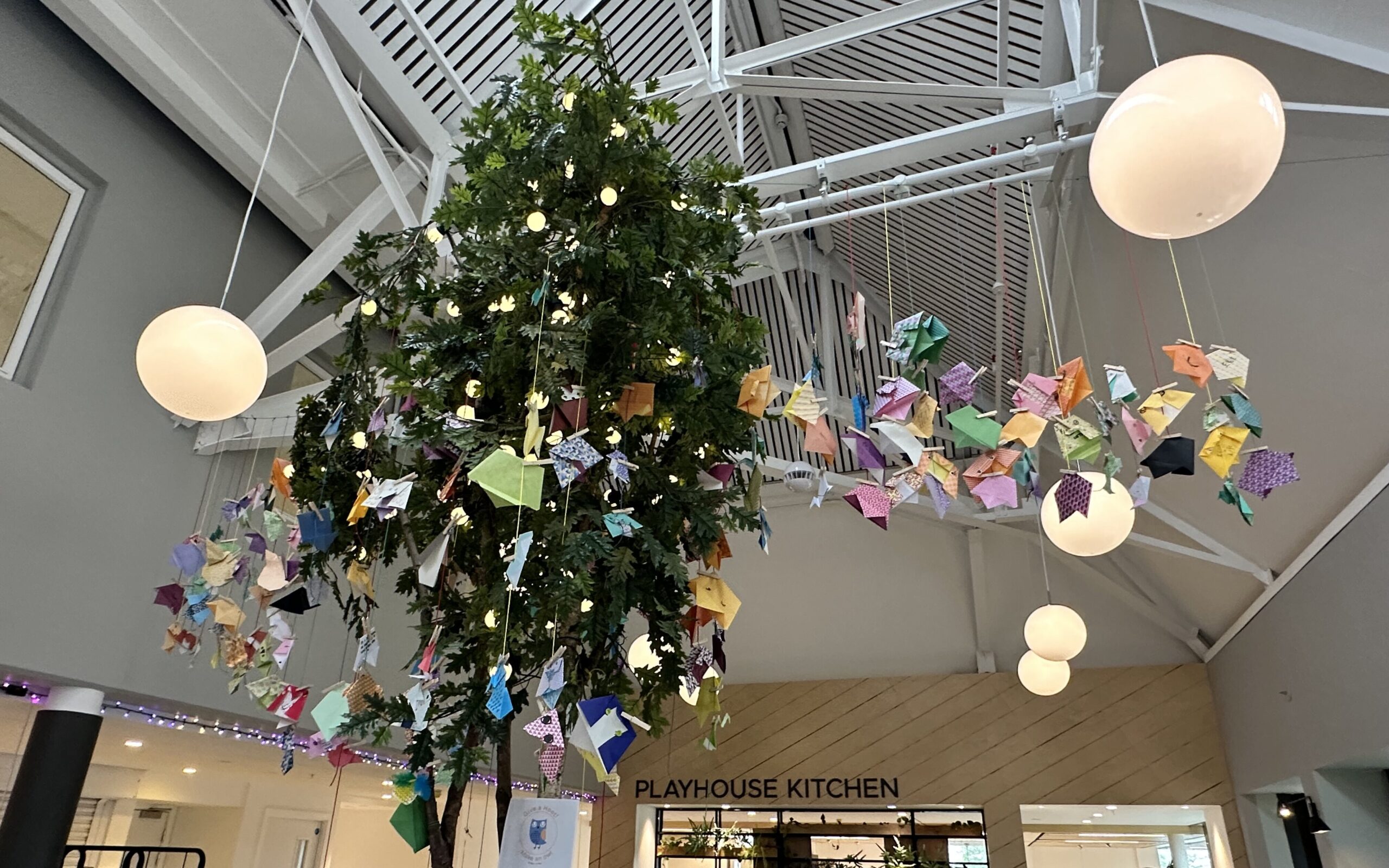 The owls took over in the Playhouse Kitchen café! Our Wish Tree had lots of origami owls in bright colours dangling and there were more hanging from the rafters.